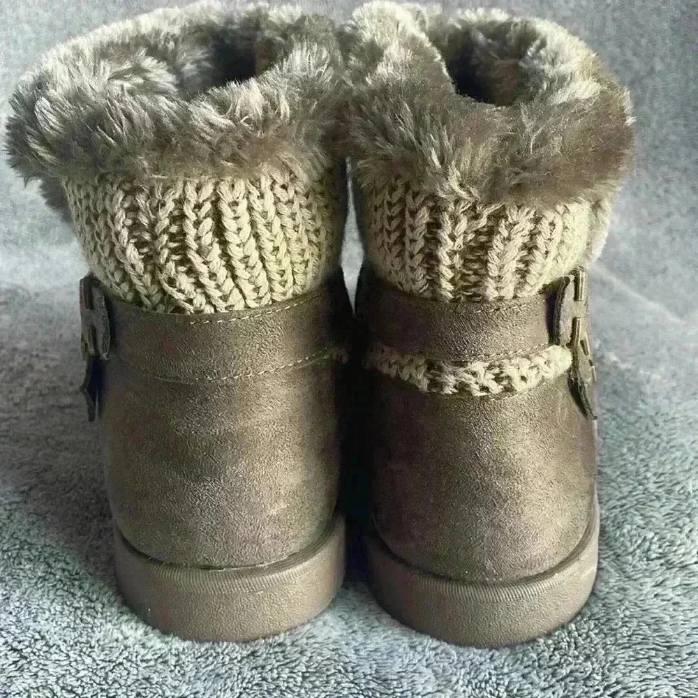 LifeStride Flurry Faux Leather Cold Weather Shearling Boots Size 10